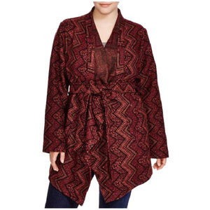 Modcloth BB Dakota Chevron Red & Orange Wrap Jacket 22 3x